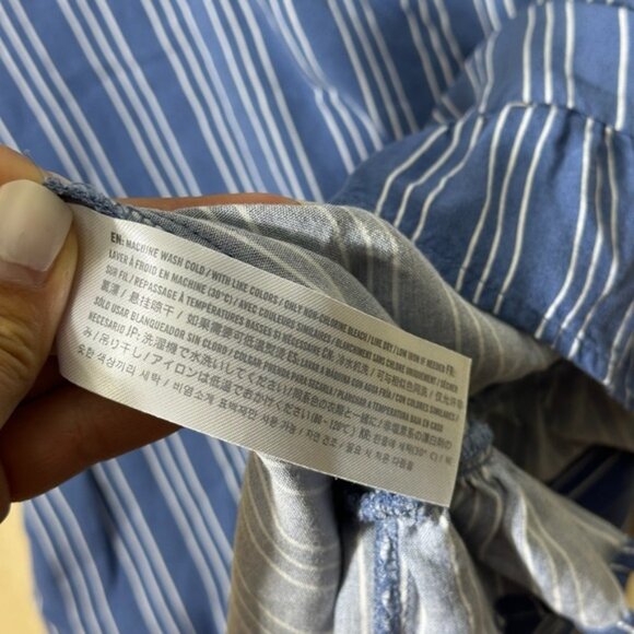 Hollister California Blue White Stripe Stretch Dress Size Large - Picture 6 of 10